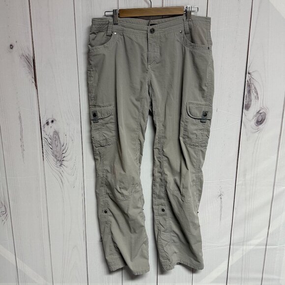 KÜHL Women’s Splash Roll-Up Pants – Khaki Beige, Size 14, EUC - Picture 1 of 13